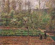 Springtime,grey weather,Eragny Camille Pissarro